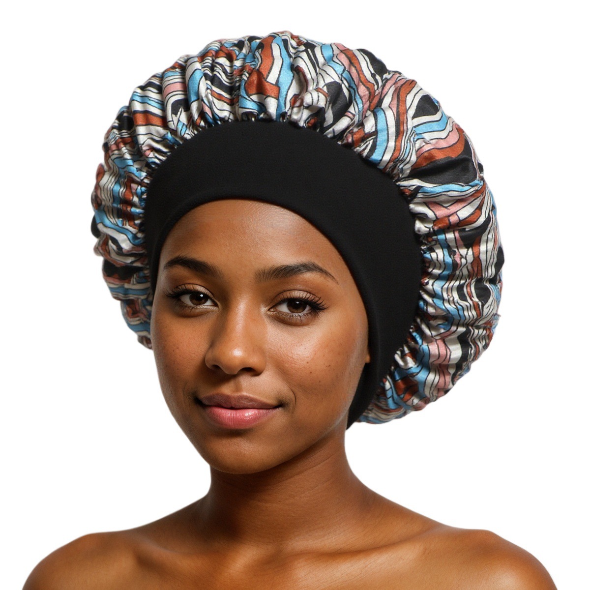 Sombrero de dormir de color elástico de borde ancho transfronterizo de Amazon Sombrero de cuidado del cabello de salón de belleza para mujer Sombrero de quimioterapia de confinamiento