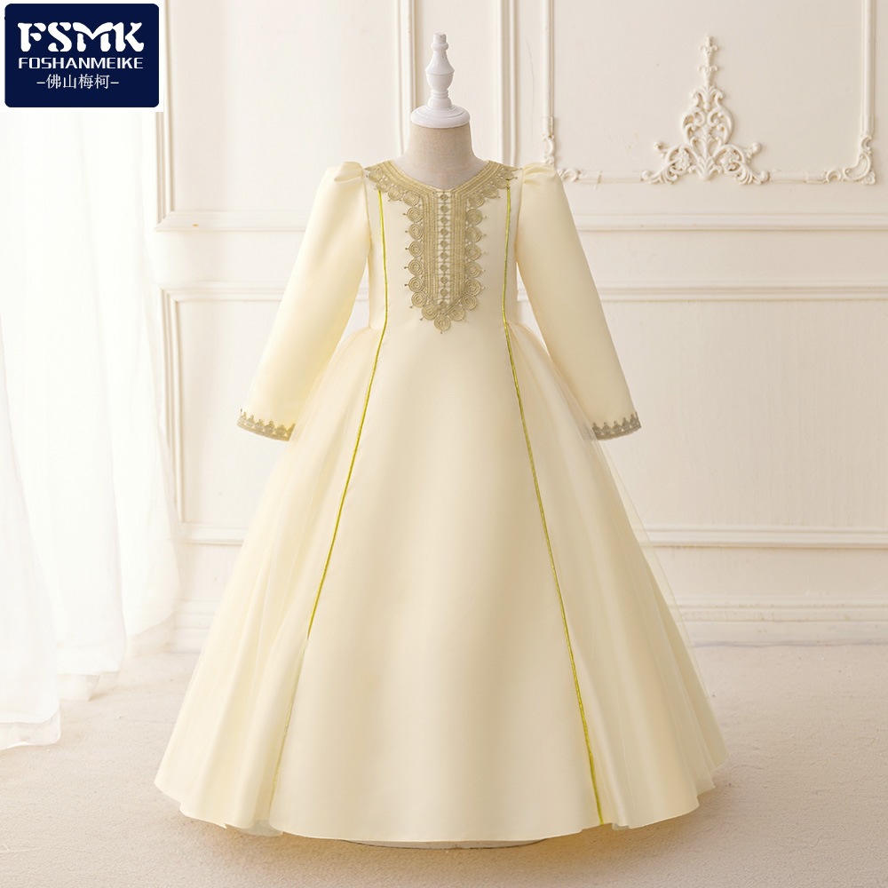 Amazon nuevo vestido de niños de tela forjada vestido de princesa vestido de noche de ropa de cama fabricantes de ropa de cama al por mayor