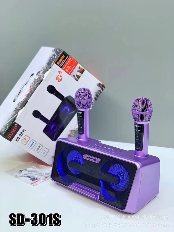クロスボーダー新型SD301S無線bluetoothスピーカー二重マイクk歌一体機屋外携帯型k歌音響|undefined