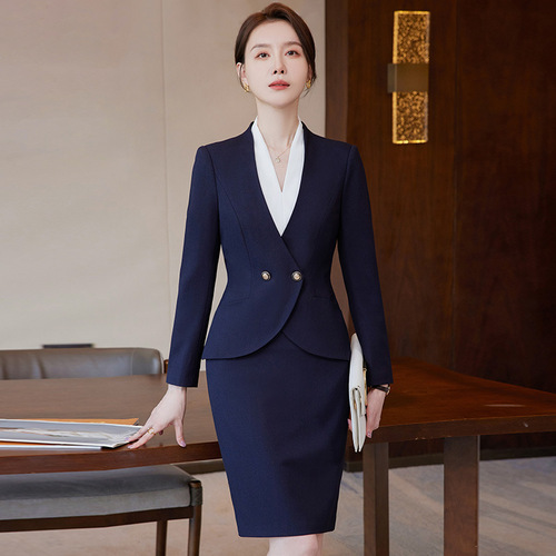 Professional attire for women, high-end beauty salon work clothes, skirts, Korean style cabinet sister uniforms, hotel front desk work clothes