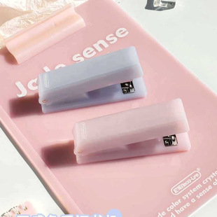 Jade Color Stapler Student Test Paper Office Stationery Hand-Held Labor-Saving Stapler Multi-Functional Portable Stapler