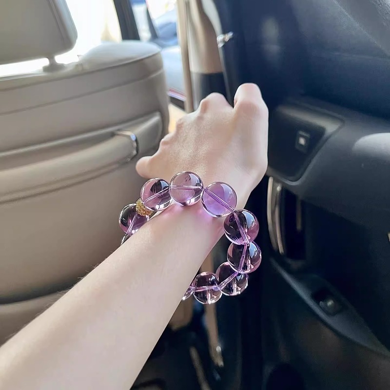 ||毕业收藏级||全净体~天然巴西紫水晶手串~高品质冰透梦幻紫手链|undefined