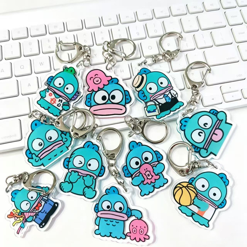 Anime Mermaid Hanton Keychain Clownfish Acrylic Student Backpack Pendant Patch Peripheral Holiday Gift