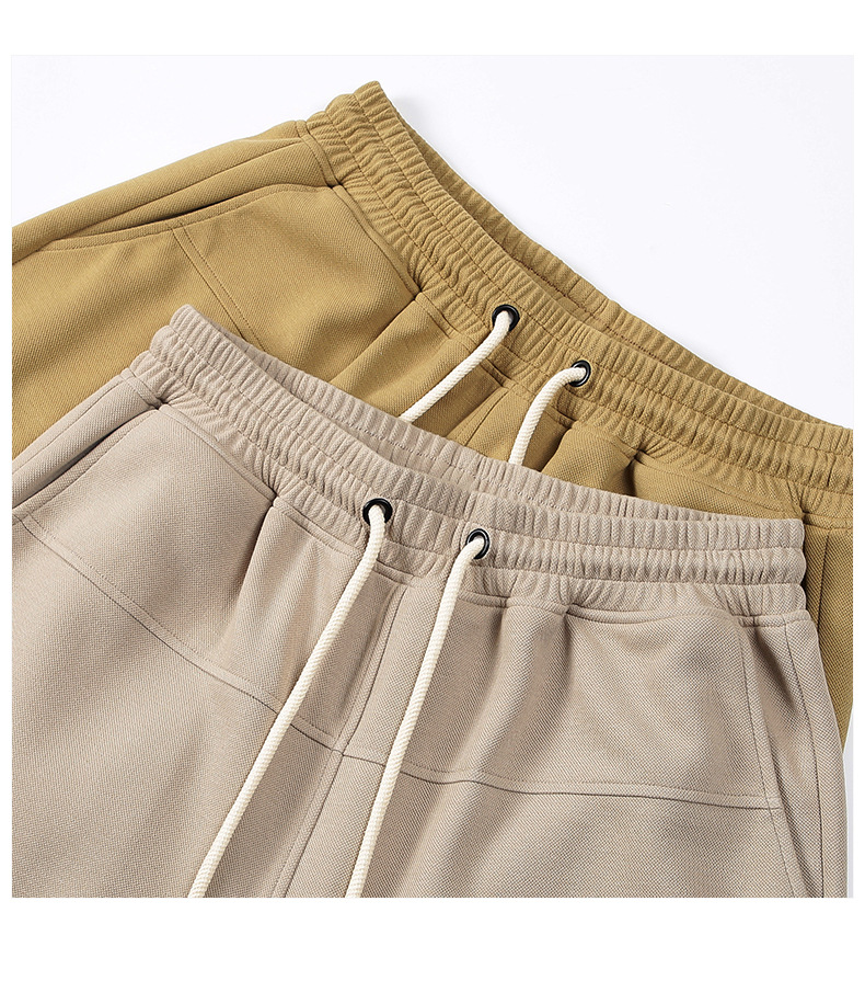 登爵男装260g珠地太空棉夏季卫裤运动短裤宽松是松紧腰潮牌五