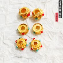 封油镀金双色隔珠手串diy水晶文玩配饰金刚星月菩提佛珠配饰配件