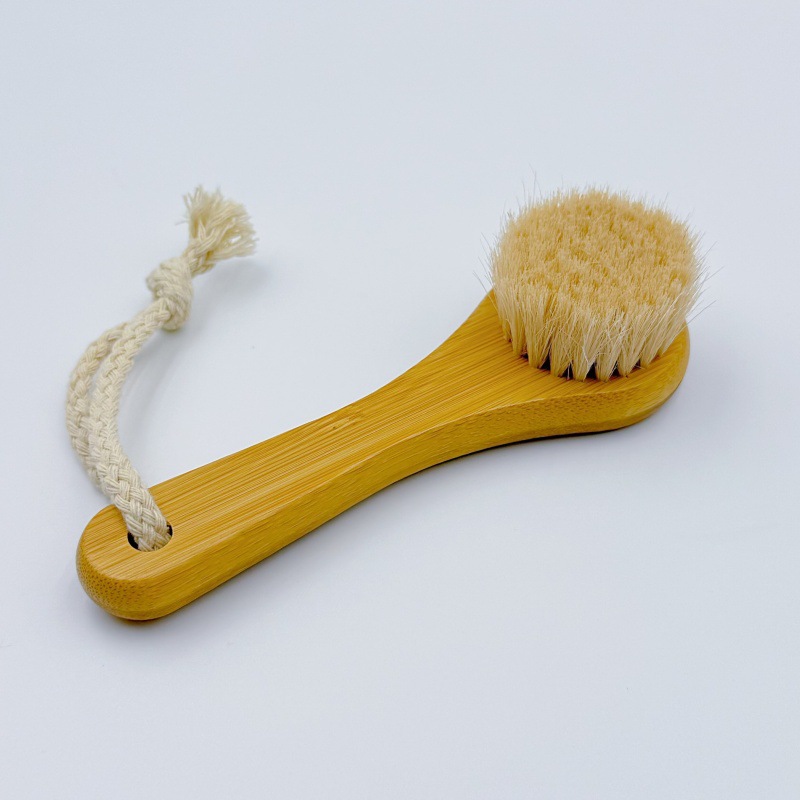 Limpieza profunda transfronteriza cepillo de masaje de cabeza negra cepillo de madera cepillo de lana cepillo facial cepillo facial cepillo de bambú natural