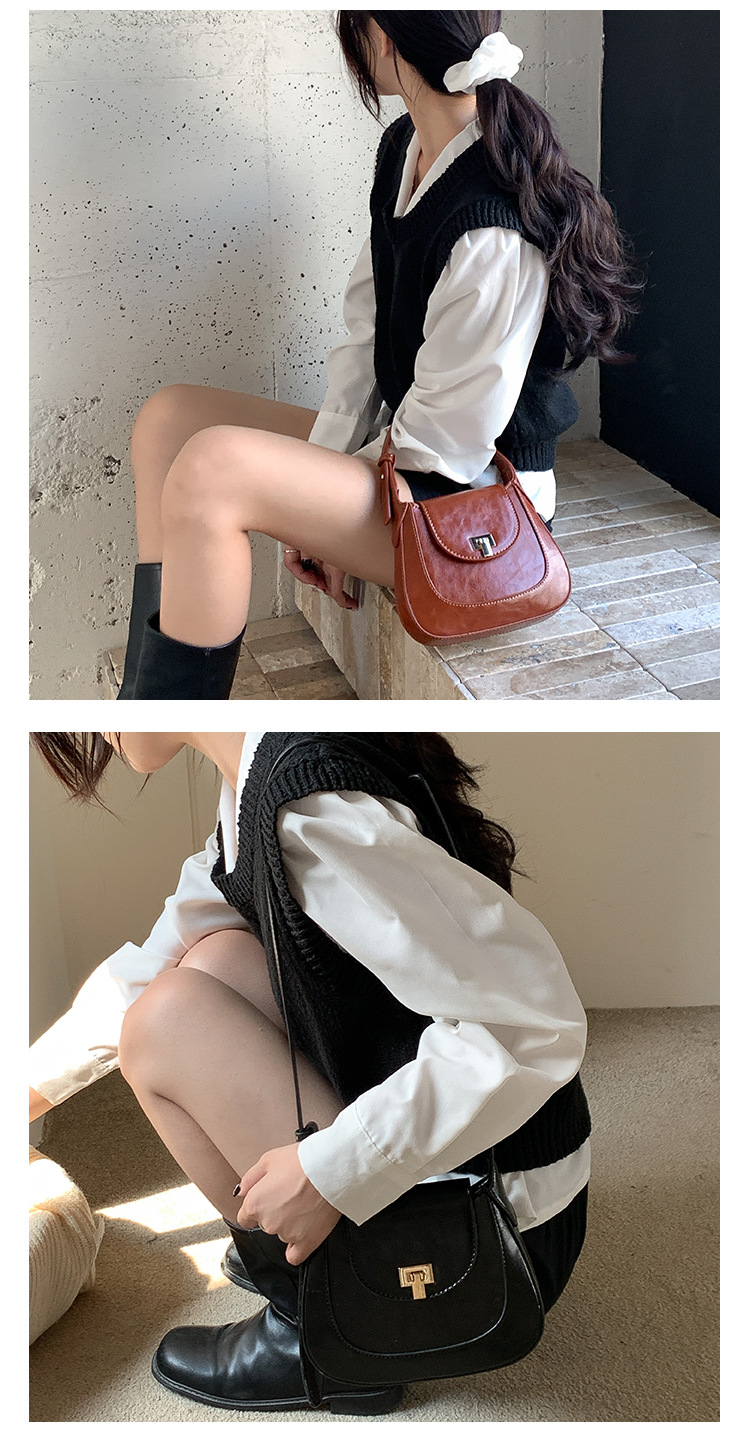 Version coréenne de la coque portable Meilad pour filles, housse à rabat avec boucle de niche, sac à bandoulière léger, sac à bandoulière en PU_voghion.com