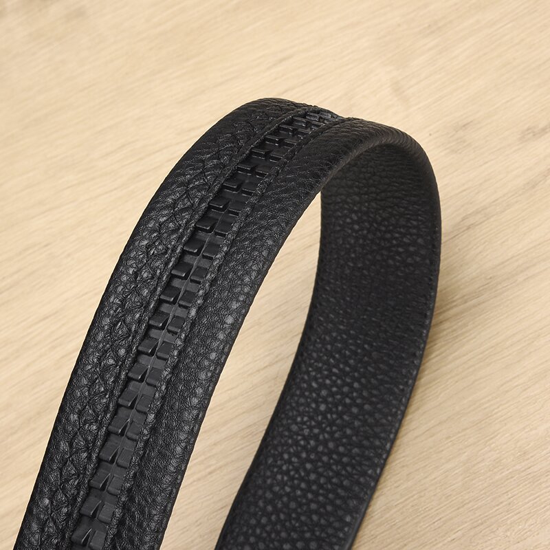 Piper Belt Herre Kantpræget Ægte Læderbælte Slidstærkt Automatisk Bælte Afslappet Alsidig Bæltekrop Ingen Bæltehovedudskiftning_voghion.com