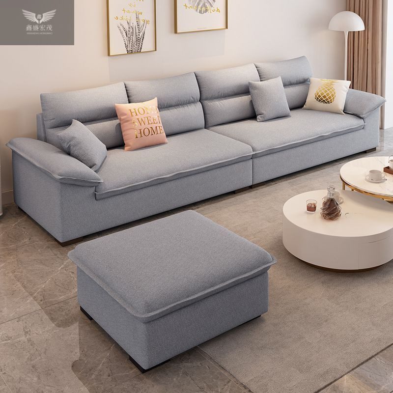 Sofá nórdico moderno y simple, pequeño hogar, tecnología de tela, muebles de sala de estar, algodón, lino, crema de viento, sofá de tela de látex