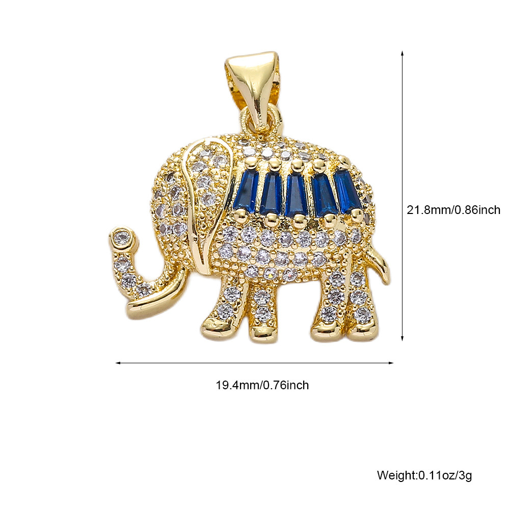 3g Weight Pendant Jewelry Making Type DIY Jewelry Accessories Classification 1 Piece Quantity Copper Material Elephant Pattern All Seasons Season Enamel, Plating Design Classic Style Style 1 Piece Copper Elephant Pendant DIY Jewelry Accessories 4