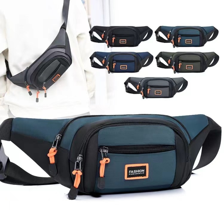 胸包2025春季新款男包牛津布包休闲小众腰包多层口袋收银包高级感