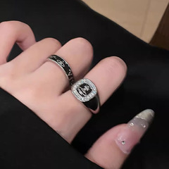 歐美個性土星戒指女高級感百搭輕奢潮流小眾設計鋯石星球開口指環