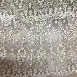 法式复古油画网布纱刺绣蕾丝花边面料 女装洋装桌布纱帘 宽135cm