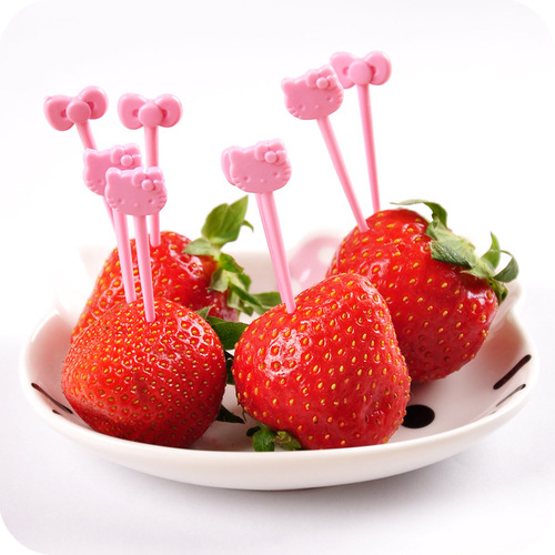 Cute fruit fork fruit pick creative set cartoon flower pick ins girl heart baby fruit insert creative home use