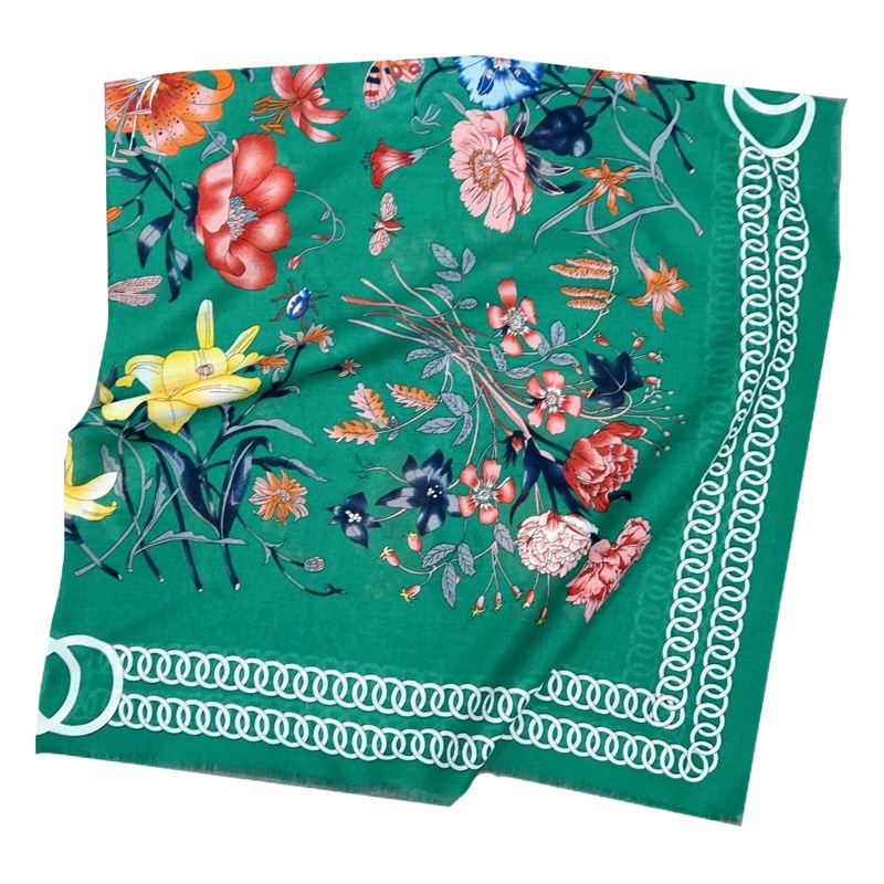 Pañuelo Cuadrado Grande Desmontable, Nuevo Estilo Primavera/Verano 2024, Chal Decorativo Estampado de Moda, Chal Elegante para Viajes y Fotografía