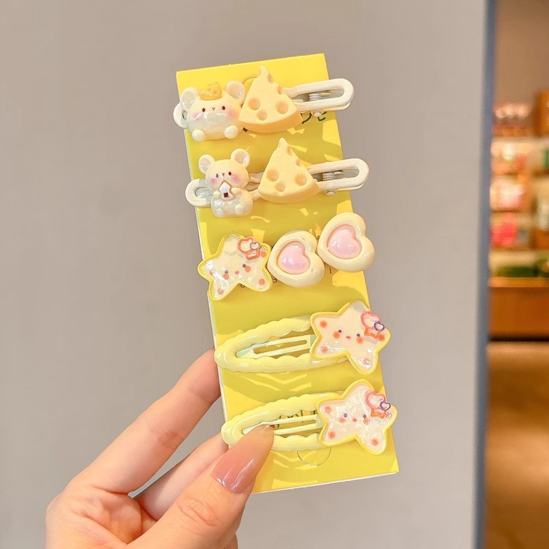 Hermosas nubes azules estrellas pinzas de cabello lateral pestañas pinzas de cabello para mujeres 2025 nuevo frente pinzas de cabello de boca de pato