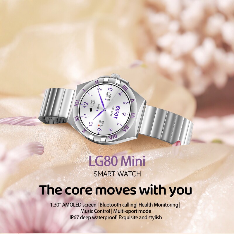 LG80 Mini Smartwatch with AMOLED Screen, Bluetooth Calling, Heart Rate Monitoring, Sports Waterproof, Unisex Model LG80 Mini Smartwatch with AMOLED Screen, Bluetooth Calling, Heart Rate Monitoring, Sports Waterproof, Unisex Model