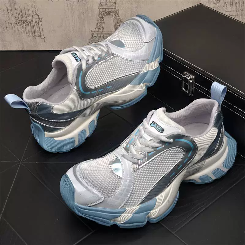 2025 новые мужские модные универсальные сетчатые туфли, легкие с толстой подошвой, легкая роскошь, высококачественные дышащие мужские туфли