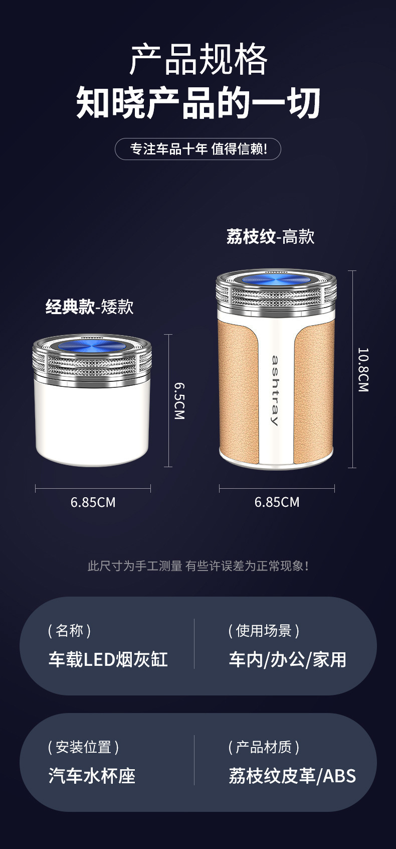 Mercedes-Benz Car Ashtray E300L/Gle/Glc/Gla/New E-Class/Ac-Class Original Car-Specific Ashtray