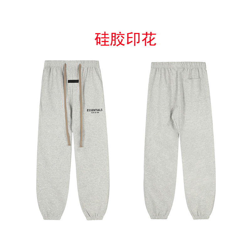 跨境热卖带连帽卫衣黑字母植绒 FOG复线ESSENTIALS潮牌长裤子套装|undefined