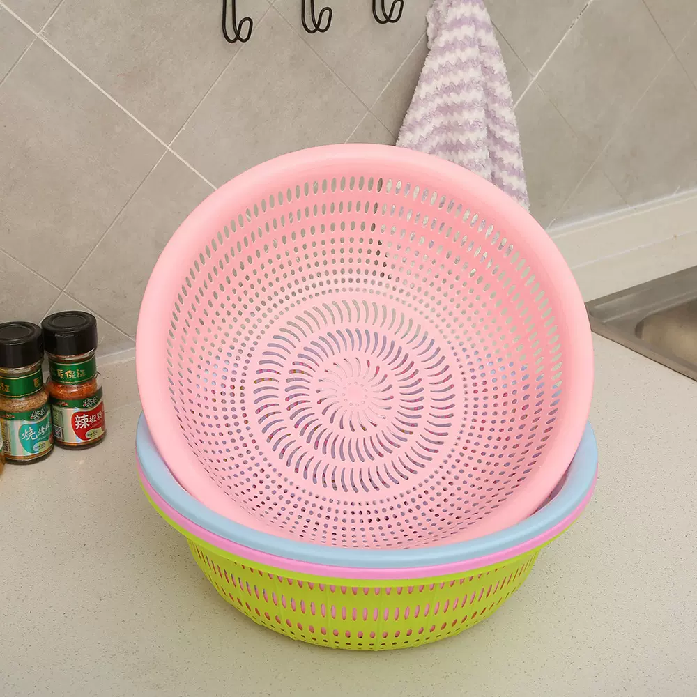 32公分厨房淘米篮加密洗菜沥水篮塑料洗水果盆水池收纳篮碗筷篮子