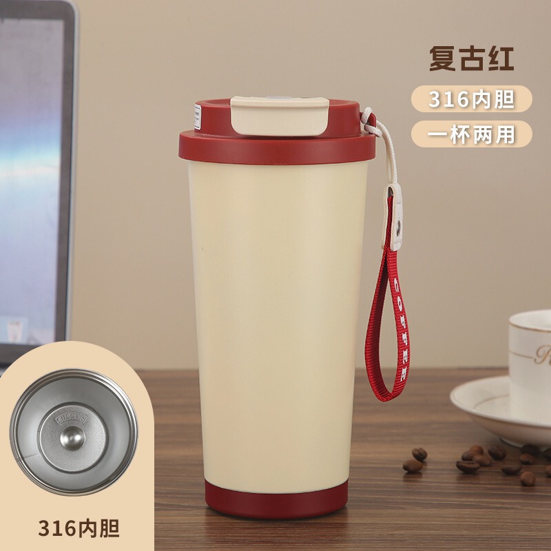 316ステンレス保温カップ二重飲み随行カップ高顔値ストローカップ鈴蘭コーヒーカップ携帯カップ|undefined