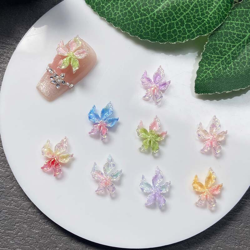 New Fine Flash Soft Carving Ice Crystal Flower Nail Art Accessories Double Color Luminous Joker Nail Art Accessories Nail Art Accessories Wholesale