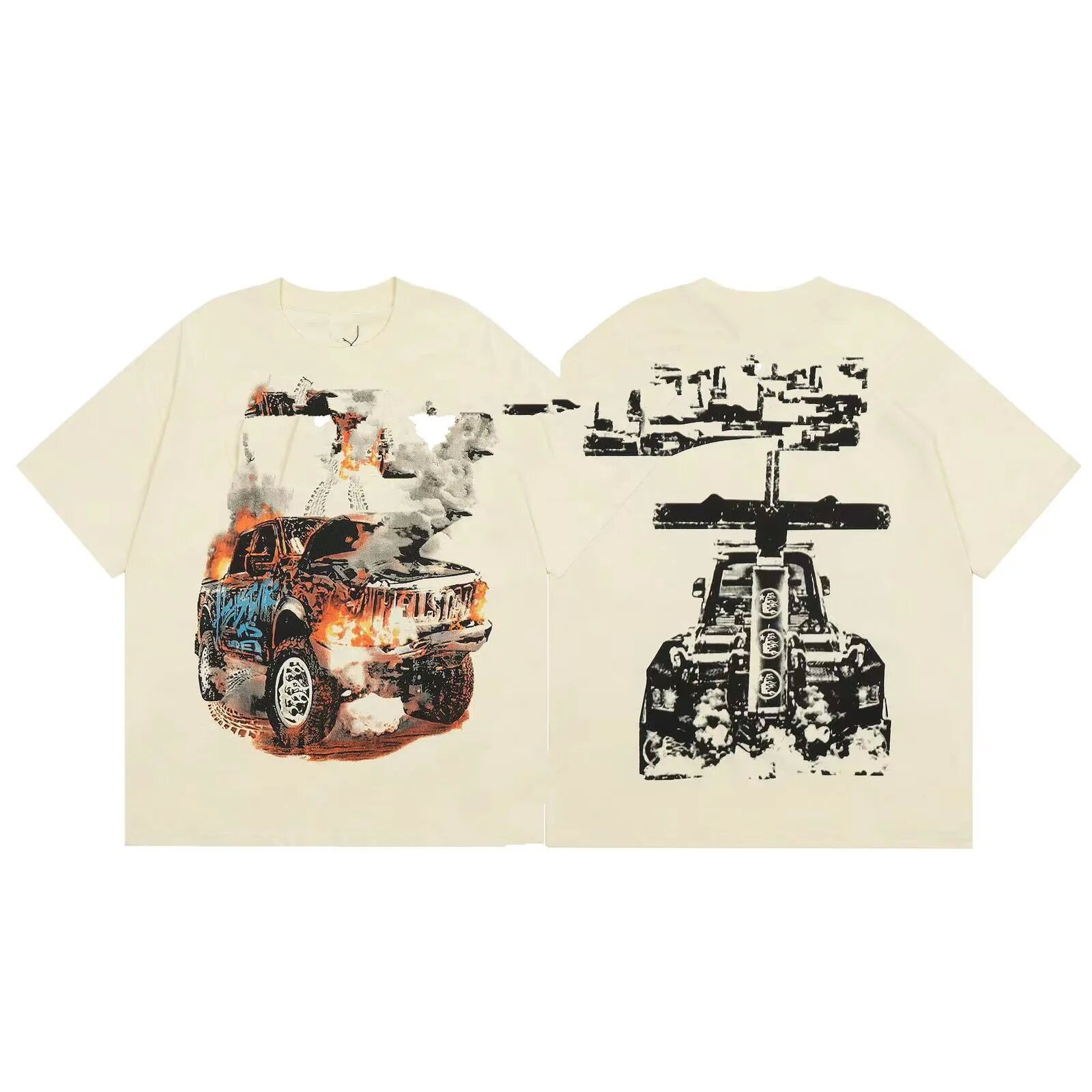 Verano nuevo estilo marca de moda europea y americana para hombres y mujeres camiseta de algodón casual suelta ajustada camiseta gráfica de manga corta de verano top de manga corta