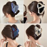 Ретро высокая заколка-крабик, большая акула, заколка для волос, аксессуар для волос, изысканный стиль, новая коллекция