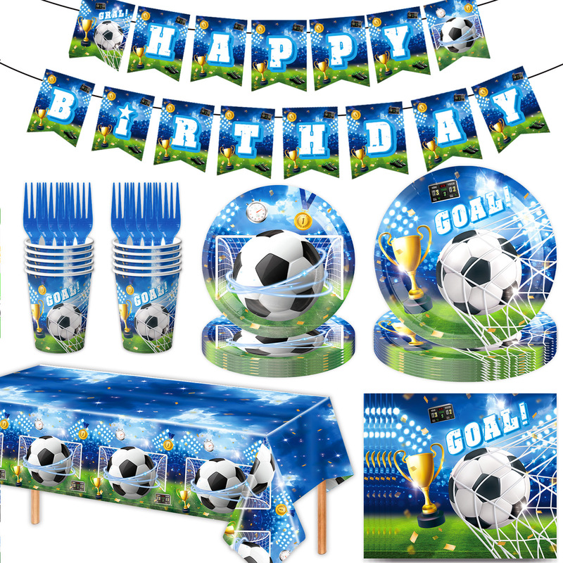 World Cup Football Theme Party Supplies Full Set of Tableware Background Wall Tablecloth Flag Cake Plug-In Balloon World Cup Football Theme Party Supplies Full Set of Tableware Background Wall Tablecloth Flag Cake Plug-In Balloon