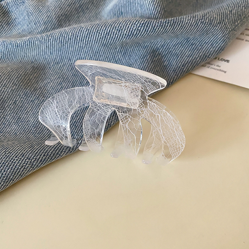 Carpeta de agarre de palabra redonda de color café, clip de tiburón de pelo de disco de alta gama retro, personalidad simple y de moda, nueva horquilla, accesorios para el cabello