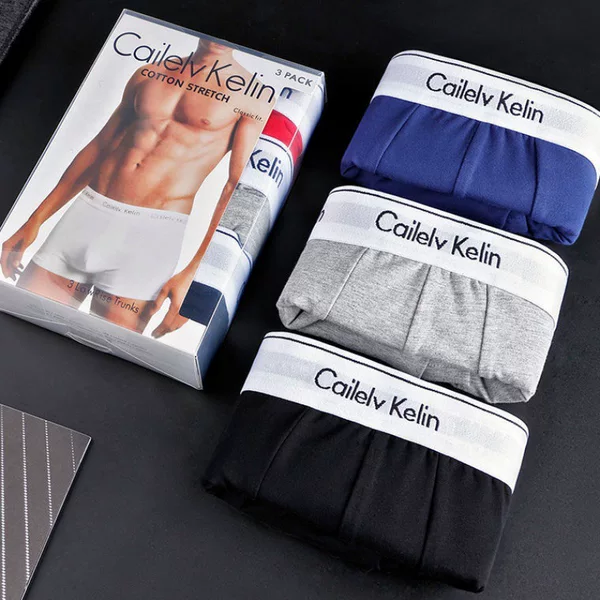 C Brand Genuine Version Youth Pure Cotton White-Edged Boxer Briefs Men's Underwear Gift Box Three-Pack Hot Item