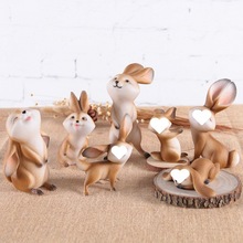 兔子摆件树脂田园小家居装饰品可爱卡通动物创意摆设生日礼物女