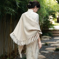 新しい中国式のチャイナドレスの小さいコートのフリンジマントの女性の外は文芸の優雅なカーディガンの高級な中国風のマントを掛けます。