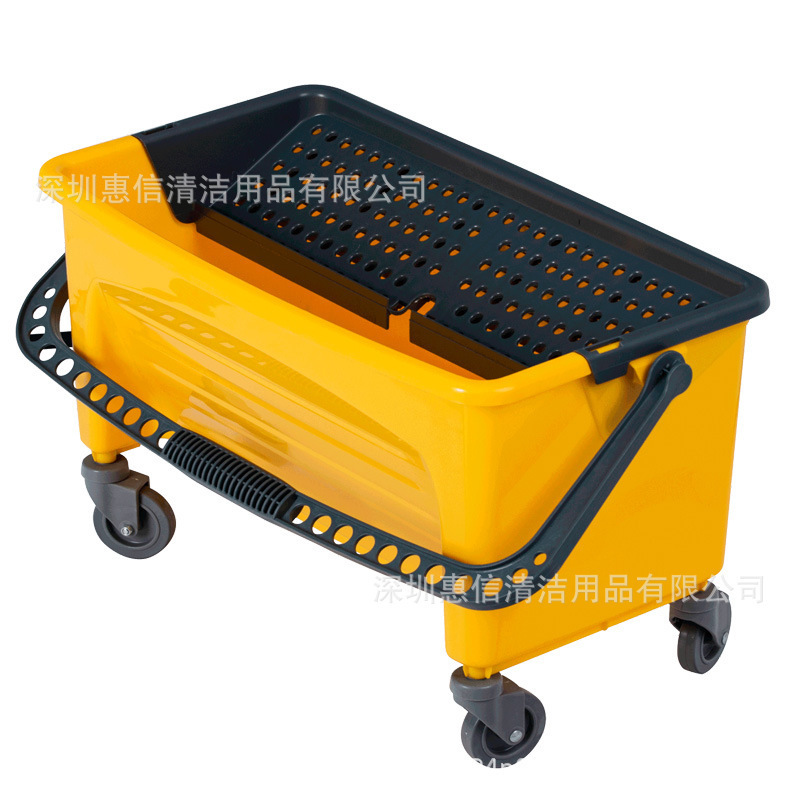 Baiyun AF08174 rectangular cleaning bucket mop bucket leakage pulley mobile squeeze bucket with outlet valve 42L