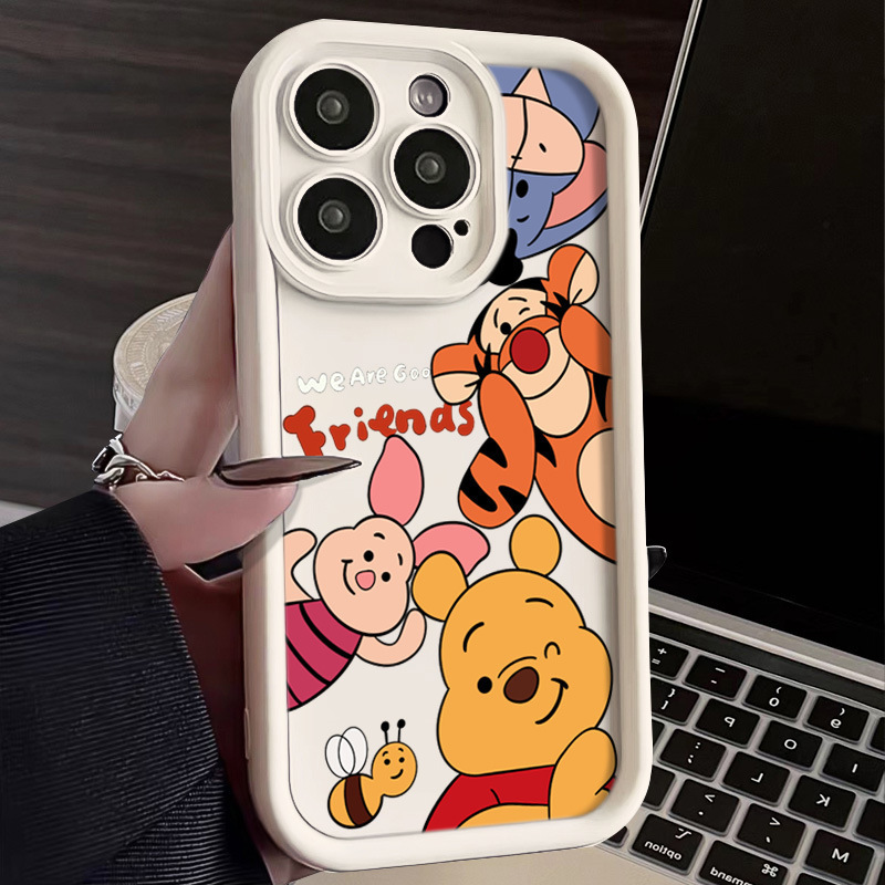 Cute Winnie the Pooh Apple 17Promax Phone Case 16 Cartoon 15 New Iphone14Pro Protective Case