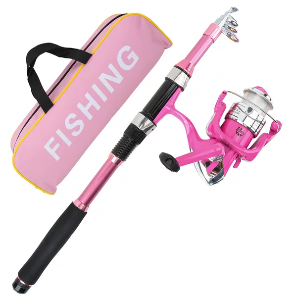 Cross-border pink lure rod fishing gear set 1.8M fishing rod sea rod long-distance casting rod spinning reel bag manufacturer wholesale