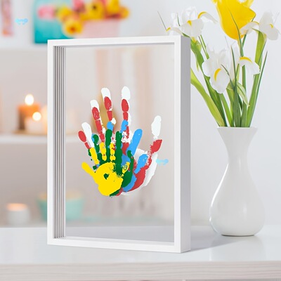 Family Handprint set diy Crafts Souvenir White Wooden跨境