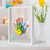Family Handprint set diy Crafts Souvenir White Wooden跨境|ms
