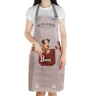 Oblique peach adult kitchen antifouling strap neck work clothes cartoon home dustproof waist wholesale