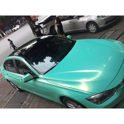 Auto Color Change Film Pet Material Color Changing Film - glossy-diamond-tiffany-charm-gold-152m16m