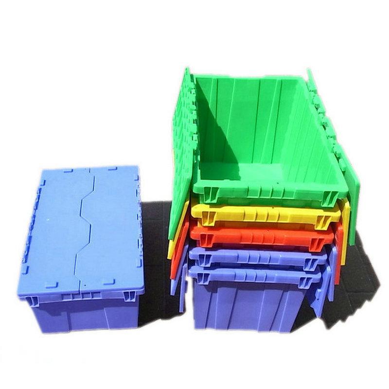 加厚大号物流周转箱斜插物流箱食品医药物流配送箱带锁带盖塑料箱