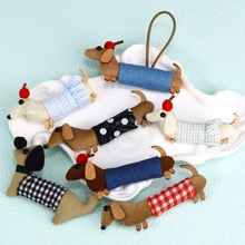 新款韩式布艺腊肠小狗可爱服装配饰创意diy手工箱包卡通狗狗装饰