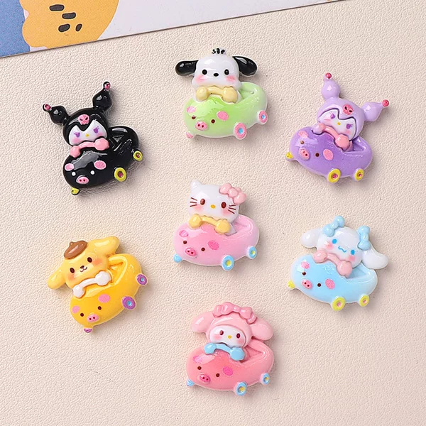 Cartoon Bright Face Bumper Car Animal DIY Resin Accessories Accessories Handmade Hairpin Mobile Phone Case Water Cup Headwear Batch