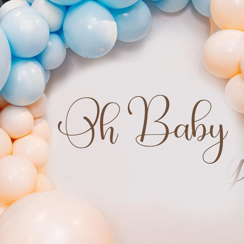 Oh Baby Showerパーティーウォールステッカーロゴベビーシャワー壁飾りステッカー自己粘着性除去ステッカー|undefined