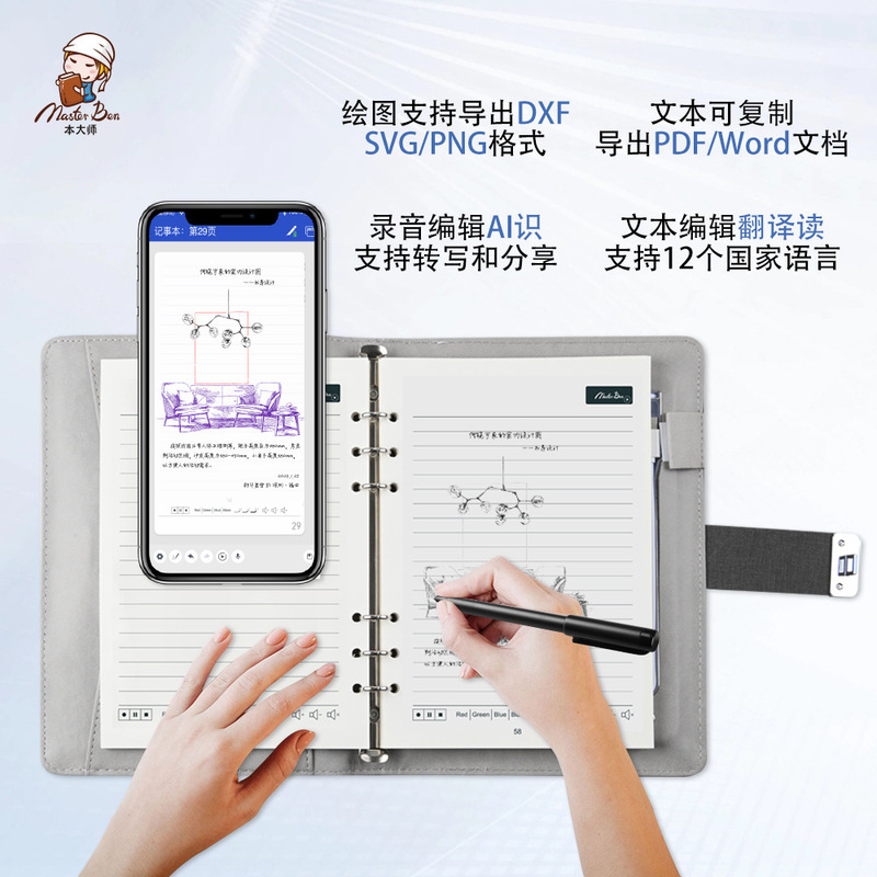 Smart Writing Mobile Phone Paper Screen Synchronization Notebook Multifunctional Wireless Charging Power U Disk Notepad Business Gift