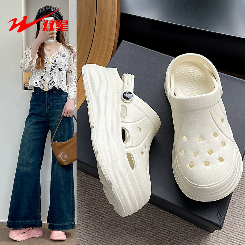 Double Star 1602 женские туфли с эффектом подъёма 2025, новая внешняя обувь на подобие Crocs