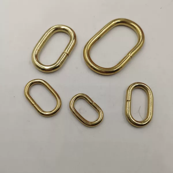 Solid Pure Copper Oval Ring Open Copper Egg Buckle Brass Square Buckle Bag Hardware DIY Oval Ring Handmade Leather Accessories