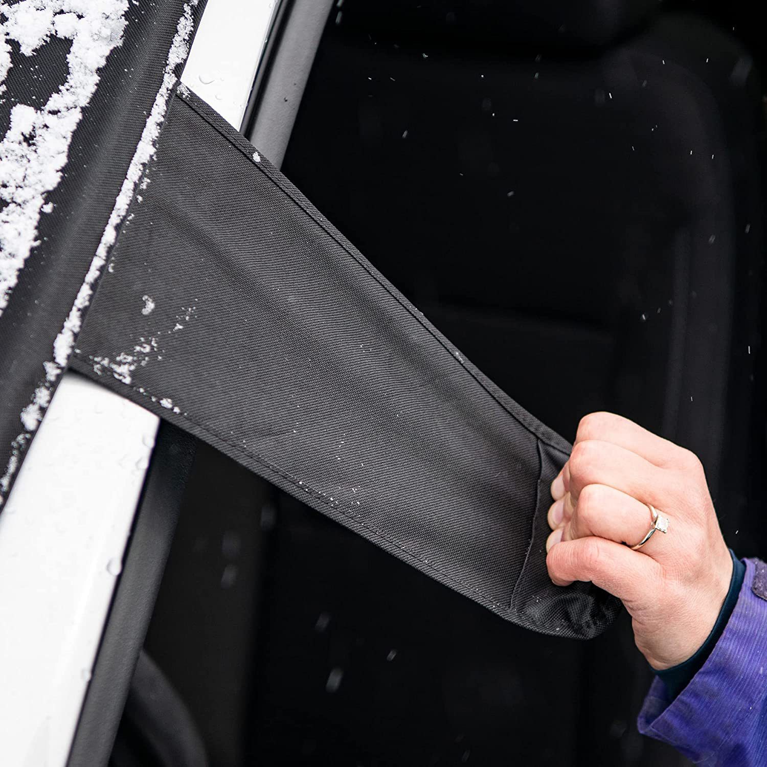 600D Oxford Cloth Car Snow Cover PVC Waterproof Windshield Protector