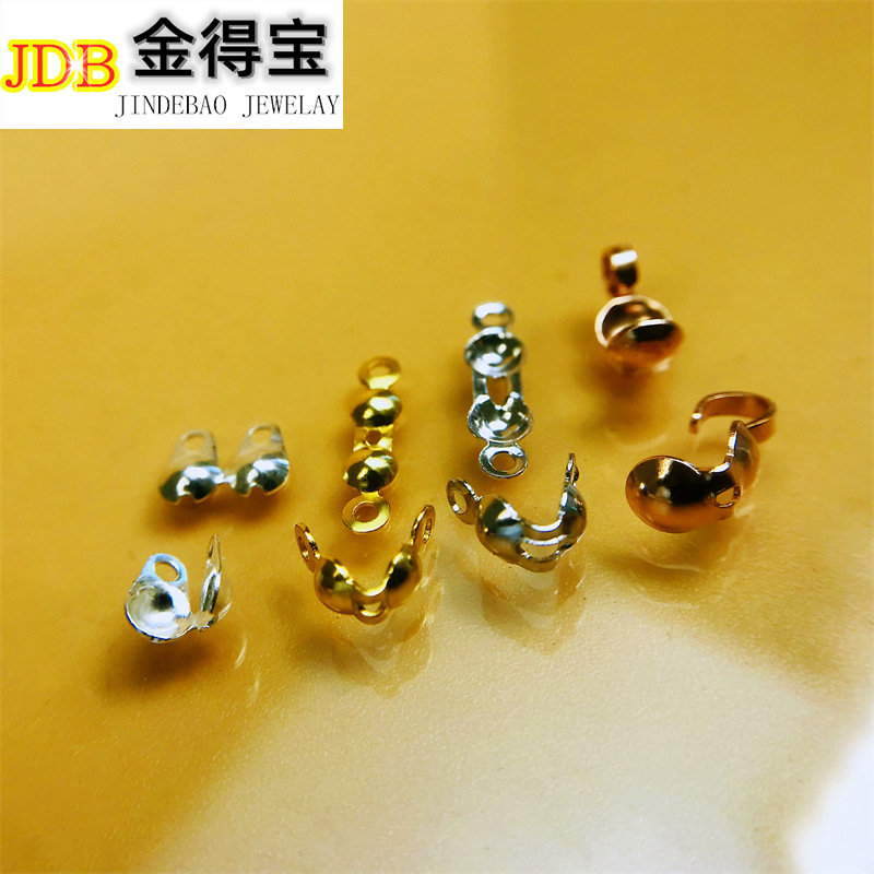 925纯银包头扣diy配件珍珠项链手链定位串珠包线扣夹扣开口收尾扣